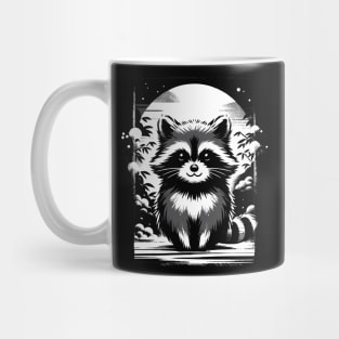 Kawaii Retro Raccoon Japan Funny Raccoon Mug